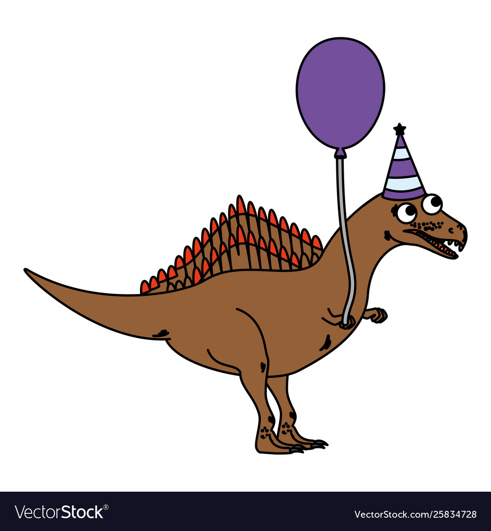 Cute spinosaurus with balloon helium