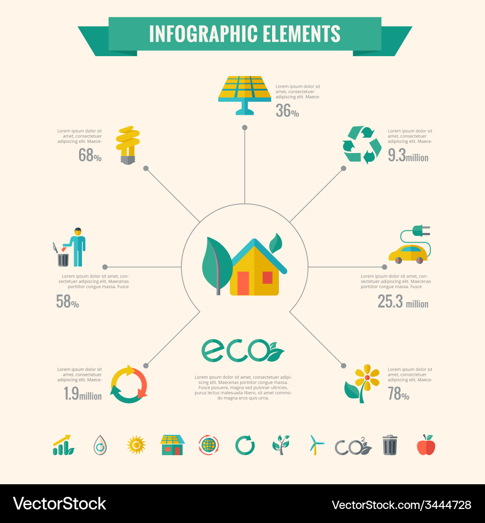 Ecology infographic elements Royalty Free Vector Image