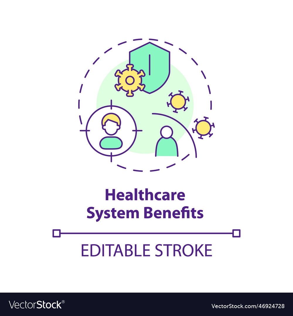 Healthcare system benefits concept icon Royalty Free Vector