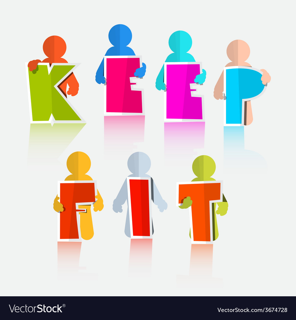 Keep fit colorful paper slogan - title Royalty Free Vector