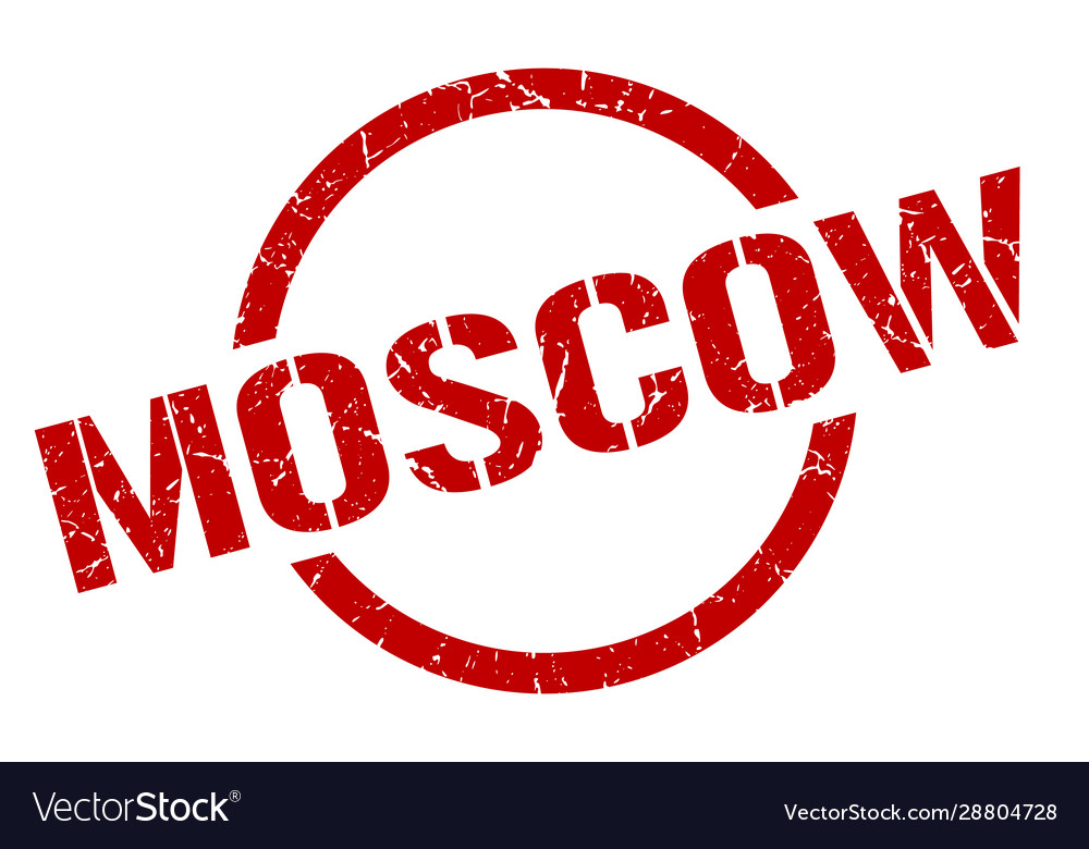 Moscow stamp grunge round isolated sign Royalty Free Vector