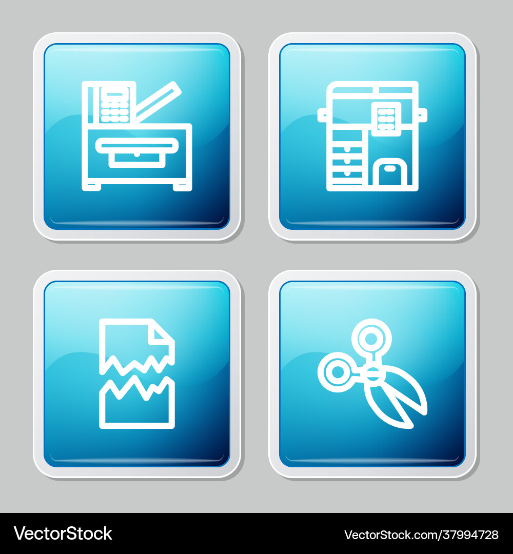 Copy Machine Line Set line copy machine torn document Royalty Free Vector