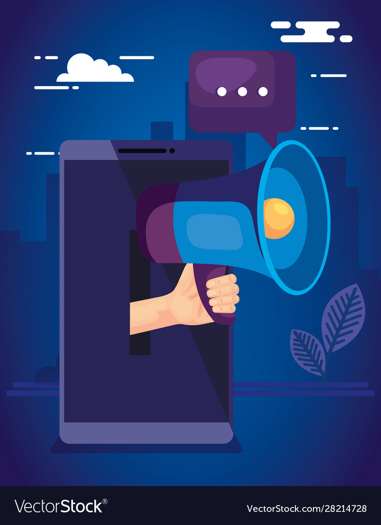 Smartphone and megaphone design Royalty Free Vector Image