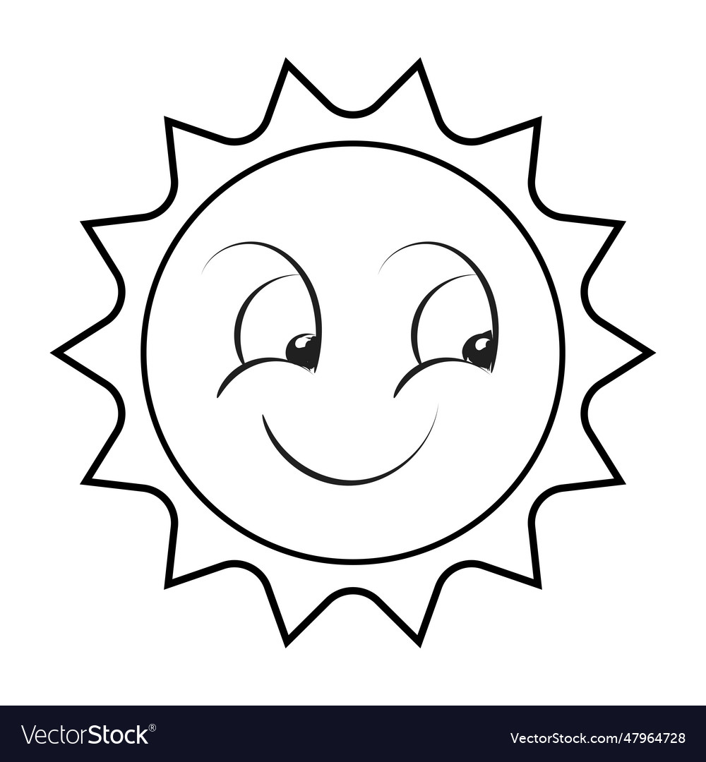 Smiling sun use as card Royalty Free Vector Image