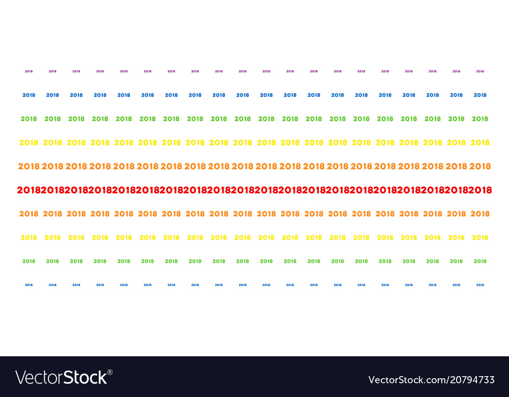 2018 Jahr Textform Halfton Spektrum Array