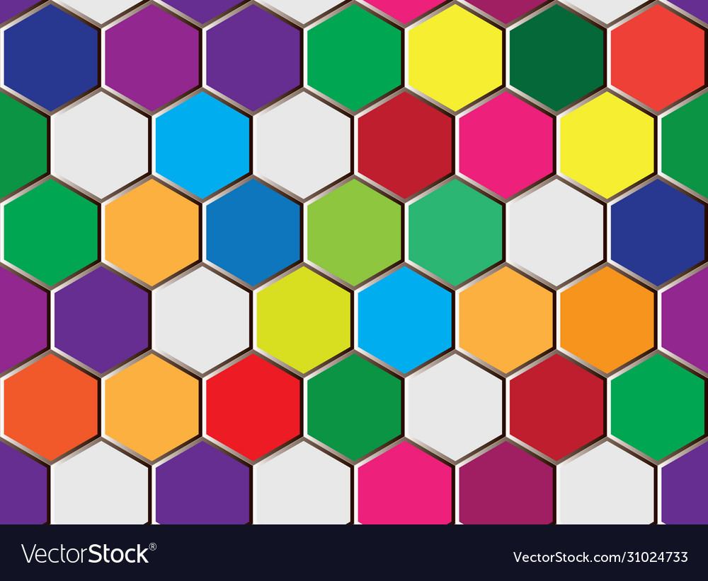 Abstract seamless background with hexagon colored