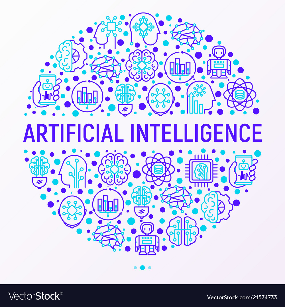 Artificial intelligence concept in circle