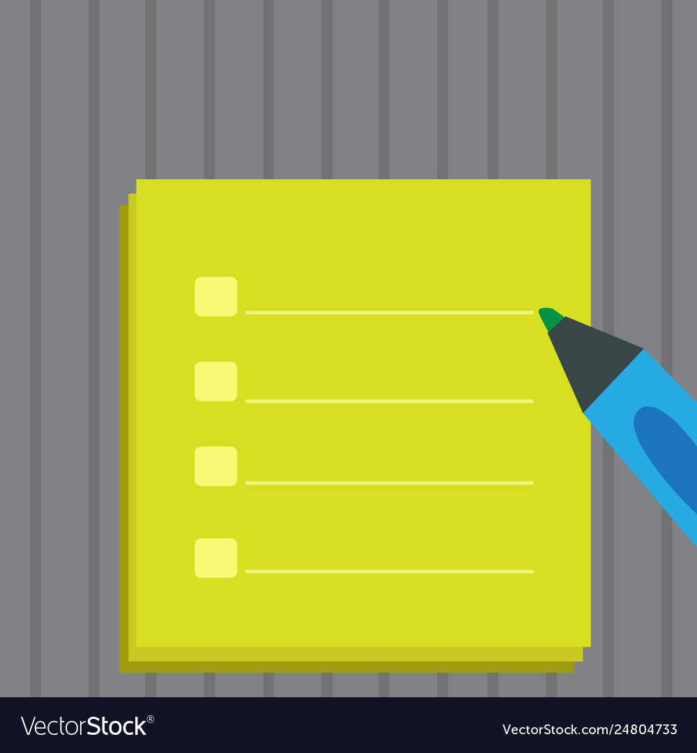 Blank checklist sheet piling with tick box vector image Blank checklist sheet piling with tick box