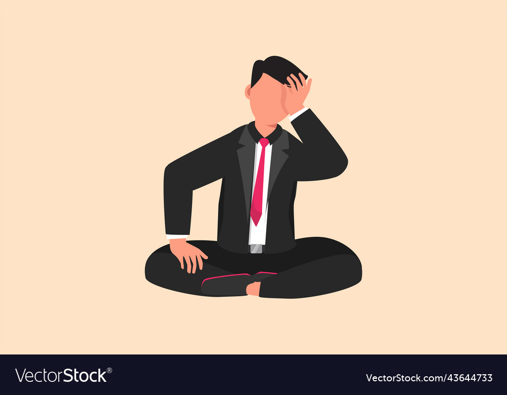 Business flat cartoon style drawing businessman Vector Image