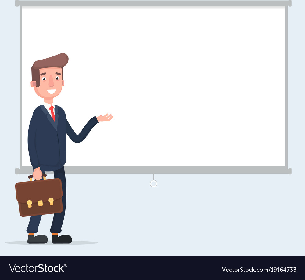 Businessman making a presentation pointing