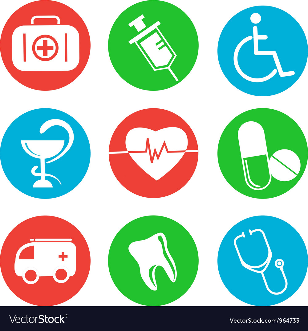 Collection of medical themed icons