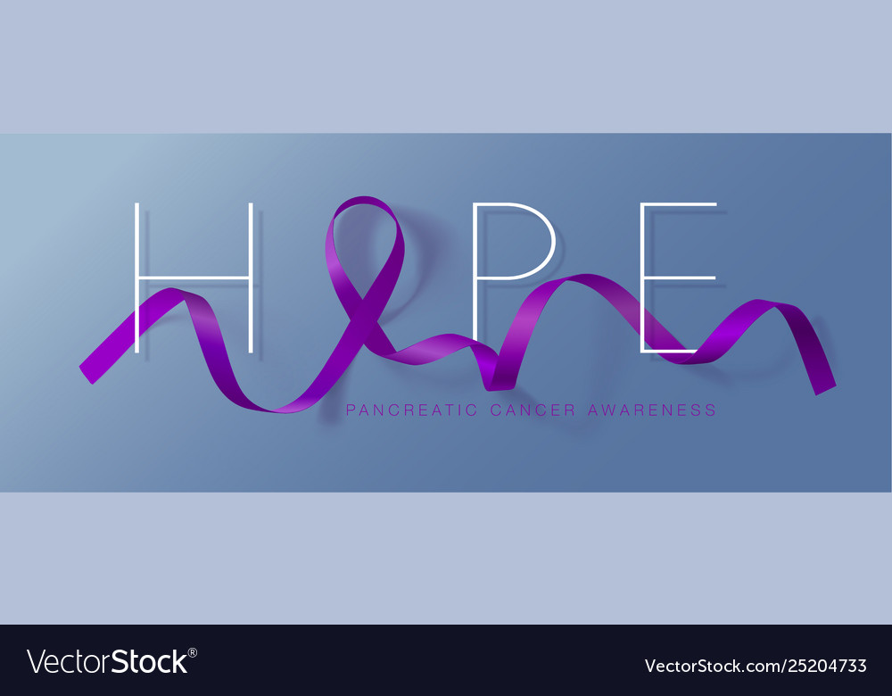 Hope pancreatic cancer awareness calligraphy Vector Image