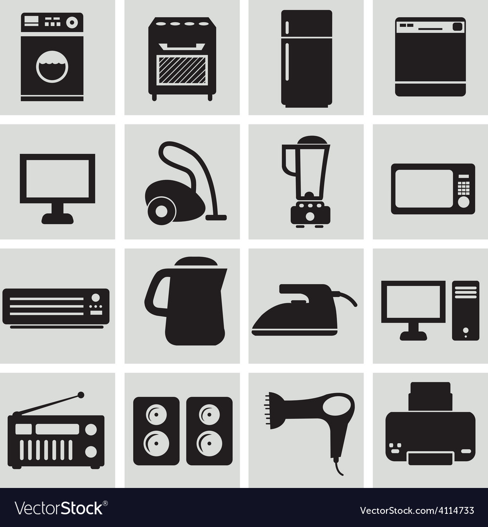 Household icons Royalty Free Vector Image - VectorStock