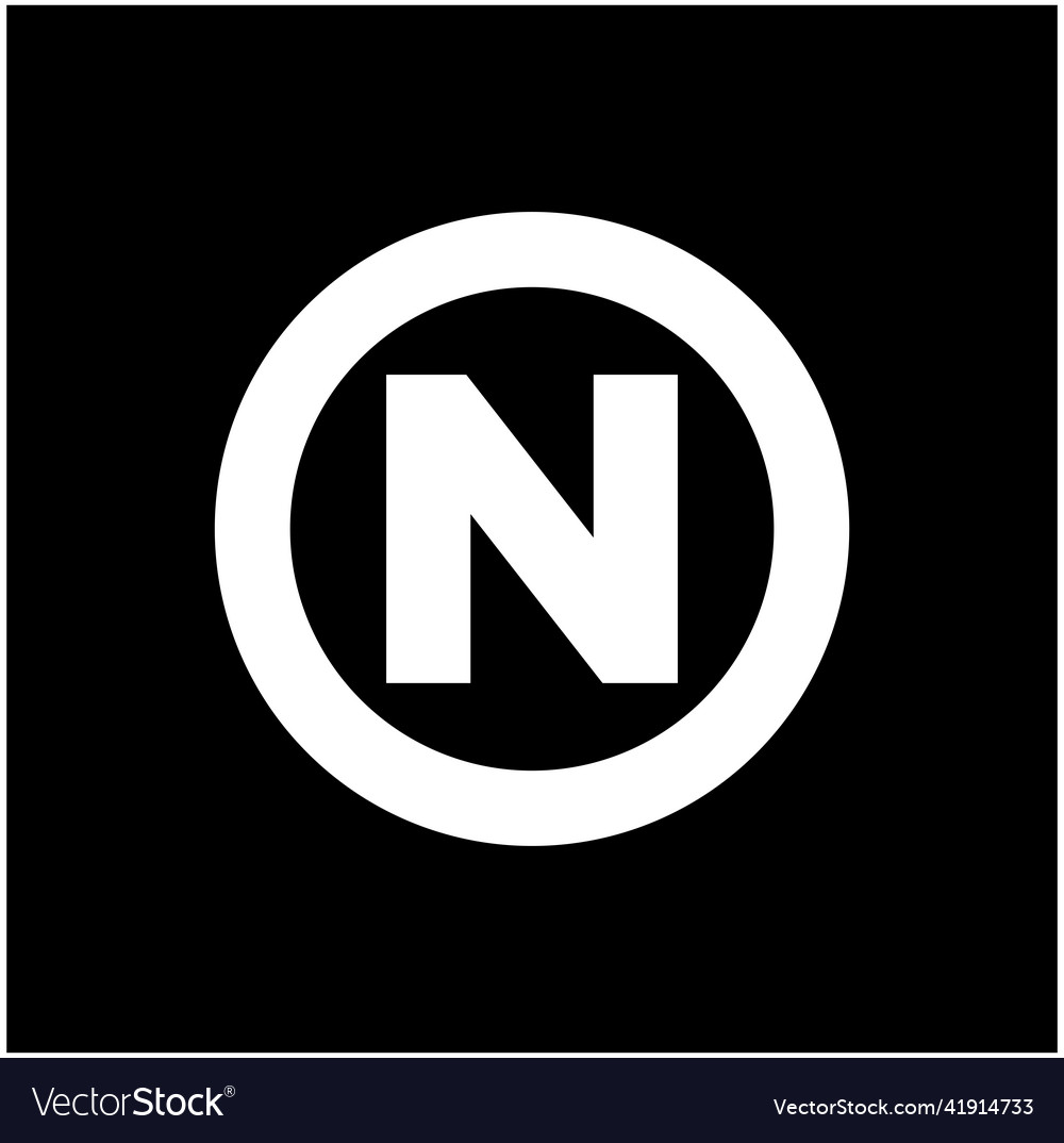 Letter n round monogram company initial