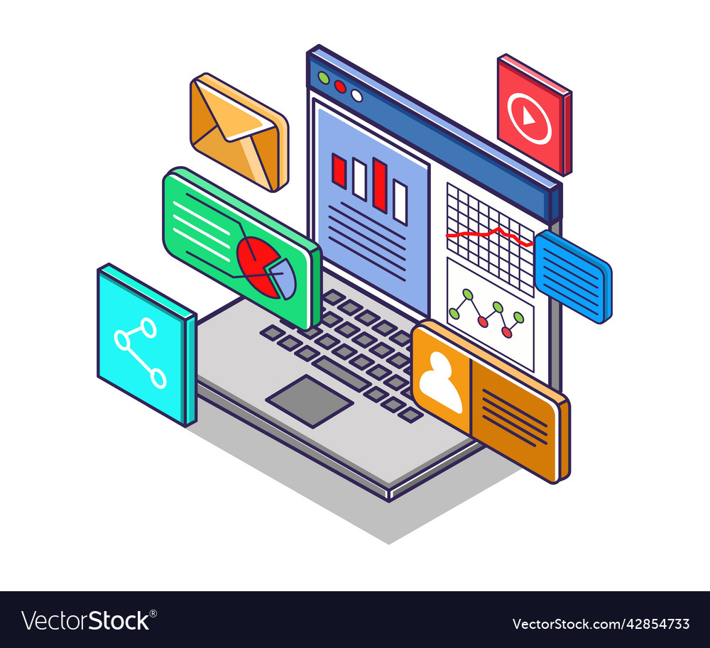 Professional computer data analyst Royalty Free Vector Image