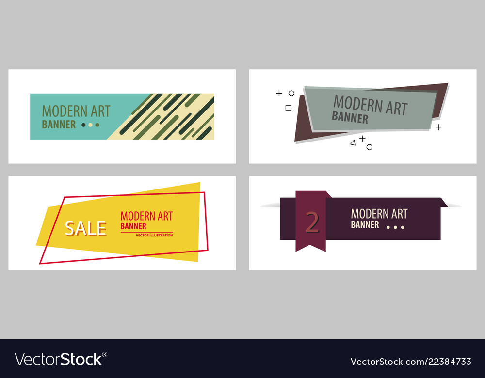 Set of abstract geometric design banner web