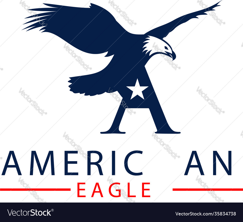 American eagle logo design Royalty Free Vector Image