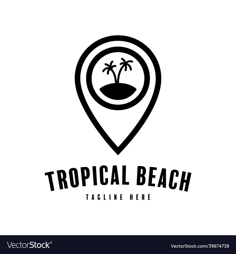 Beach point logo Royalty Free Vector Image - VectorStock