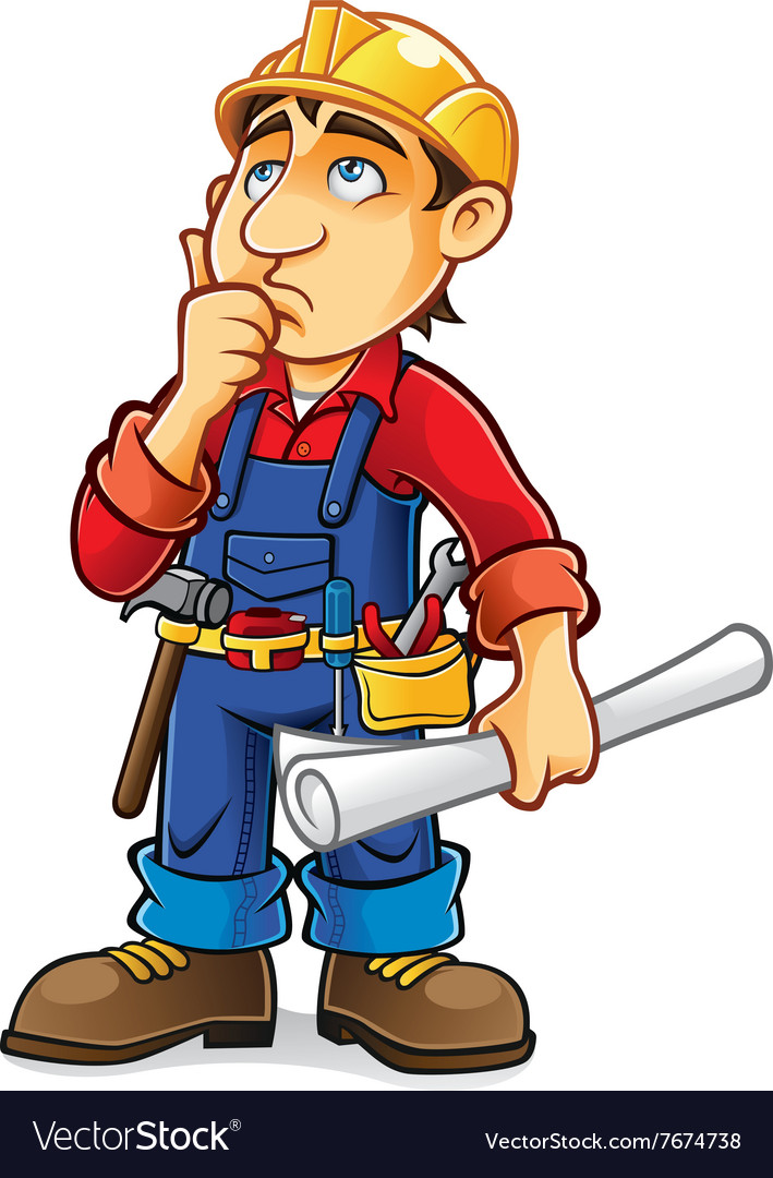 cartoon-builder-thinking-royalty-free-vector-image