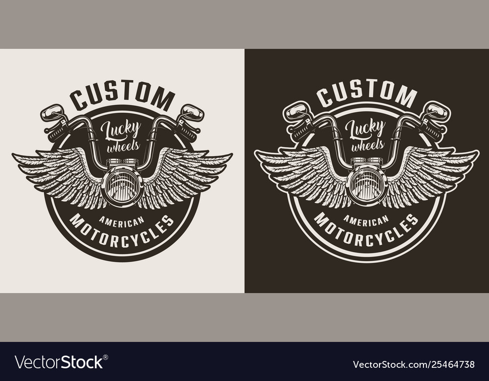 Custom motorcycle emblem Royalty Free Vector Image