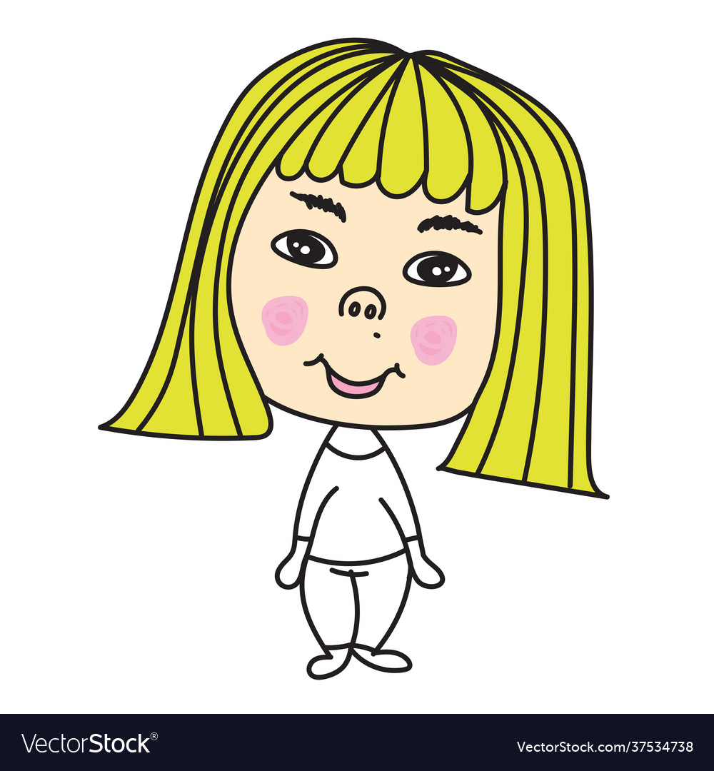 Cute cartoon girl showing smile- happy felling Vector Image Cute cartoon girl showing smile- happy felling Vector Image