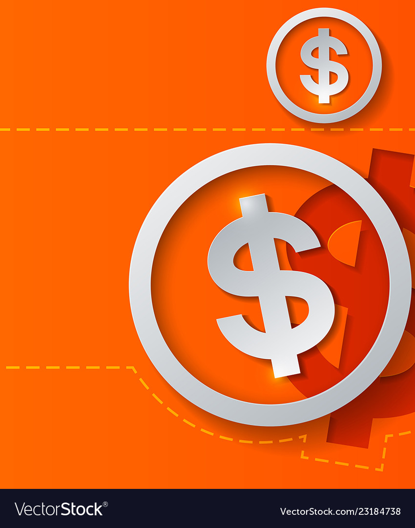 Dollar signs on orange background Royalty Free Vector Image