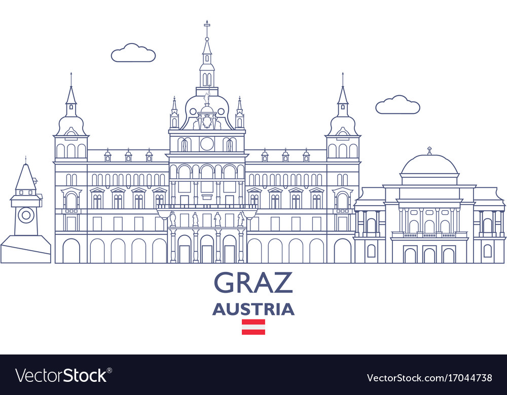 Graz city skyline Royalty Free Vector Image - VectorStock