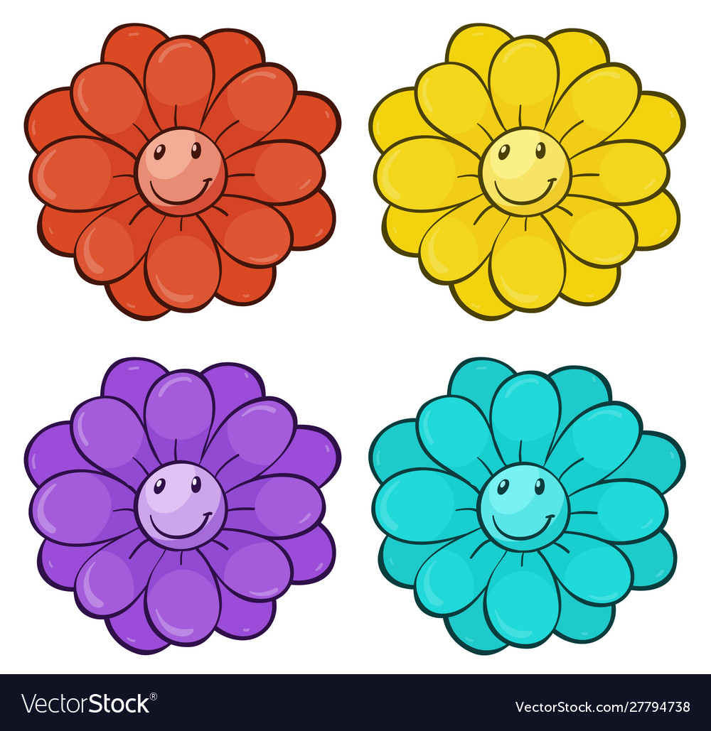 Isolated set flowers Royalty Free Vector Image