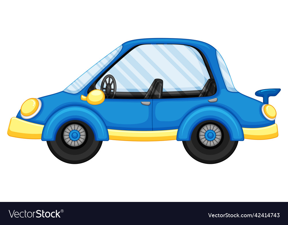 A blue car in cartoon style Royalty Free Vector Image