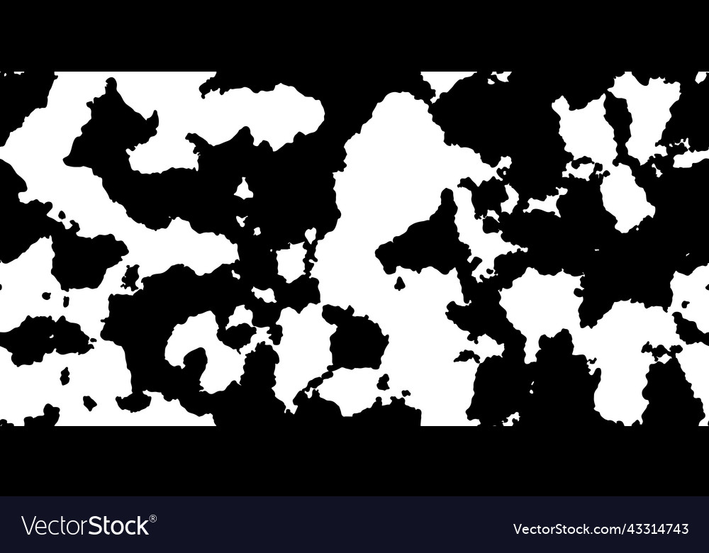 Black cowhide with white spots as a seamless vector image Black cowhide with white spots as a seamless