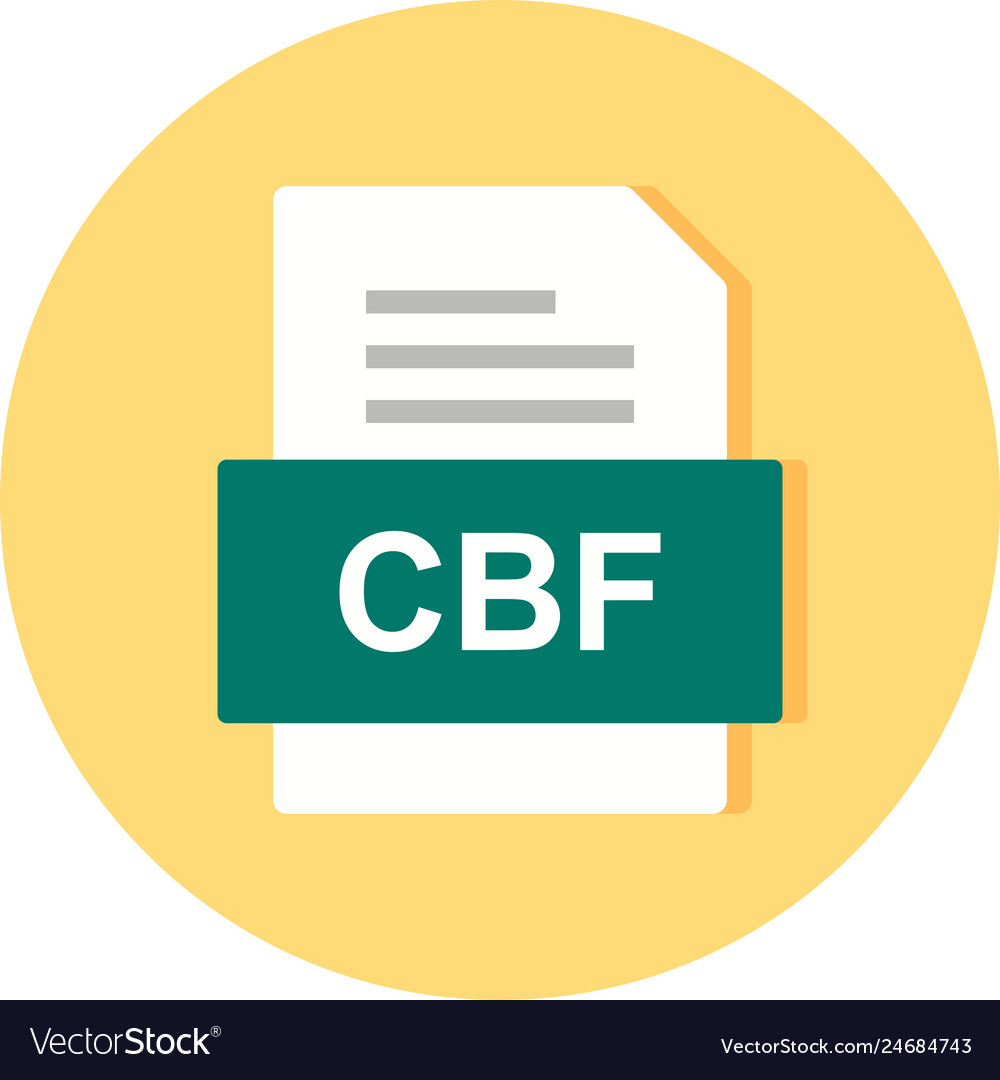 Cbf file document icon Royalty Free Vector Image