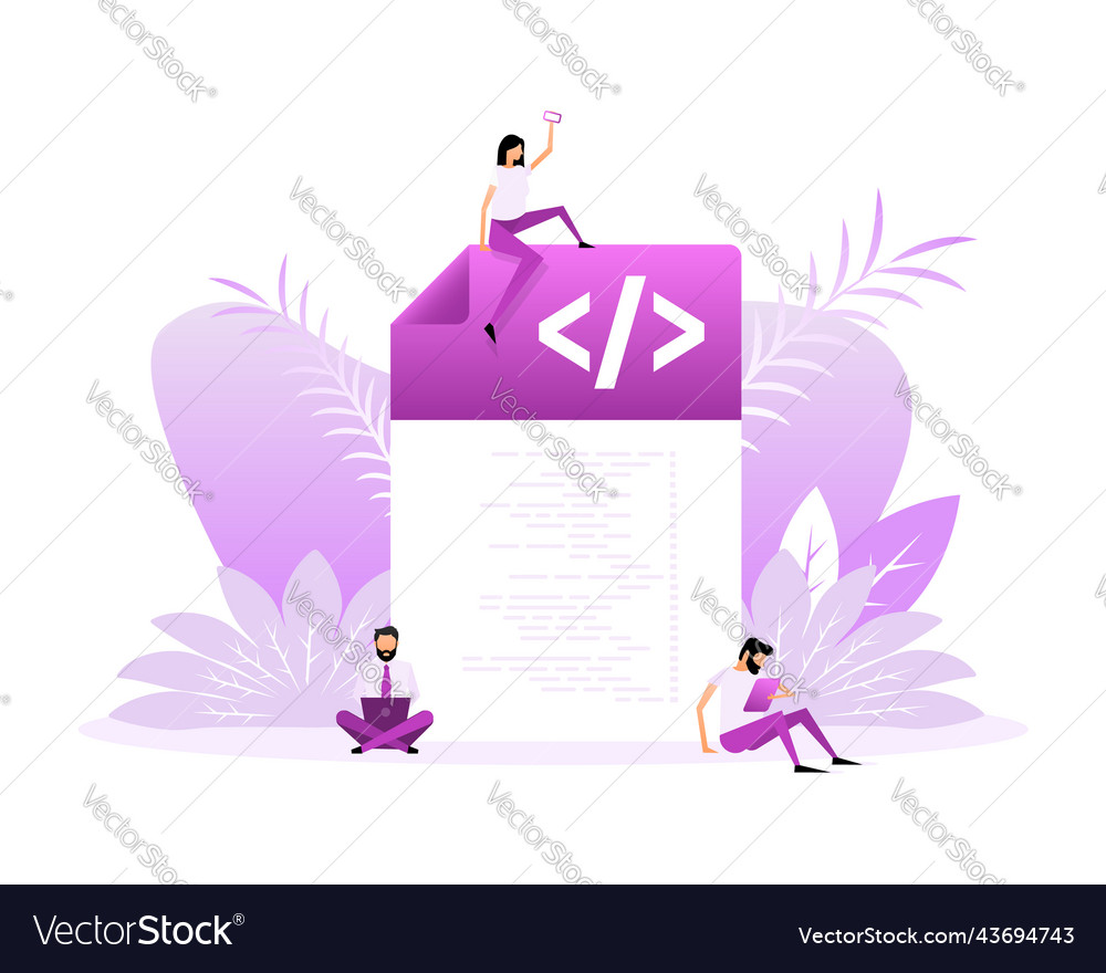 Computer programming or developing software vector image Computer programming or developing software
