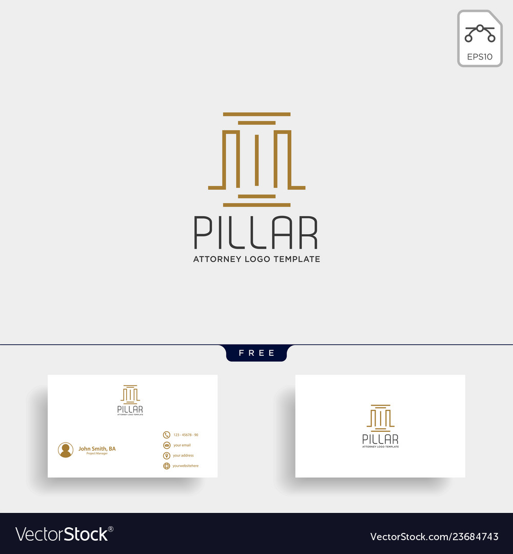 Elegant pillar attorney logo line design template