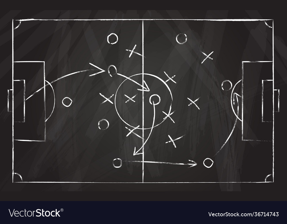 Football tactic scheme soccer game strategy vector image Football tactic scheme soccer game strategy
