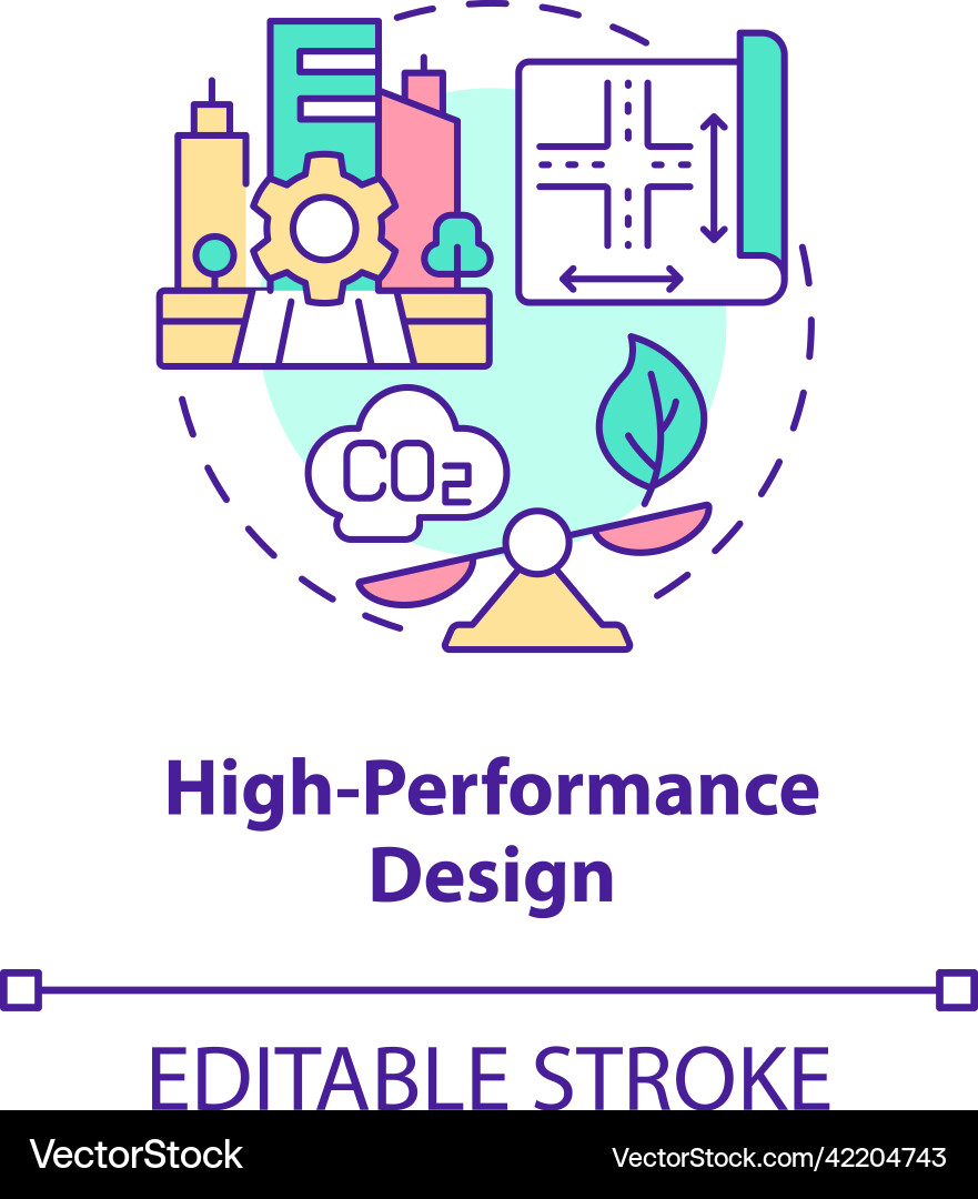 High-performance design concept icon Royalty Free Vector