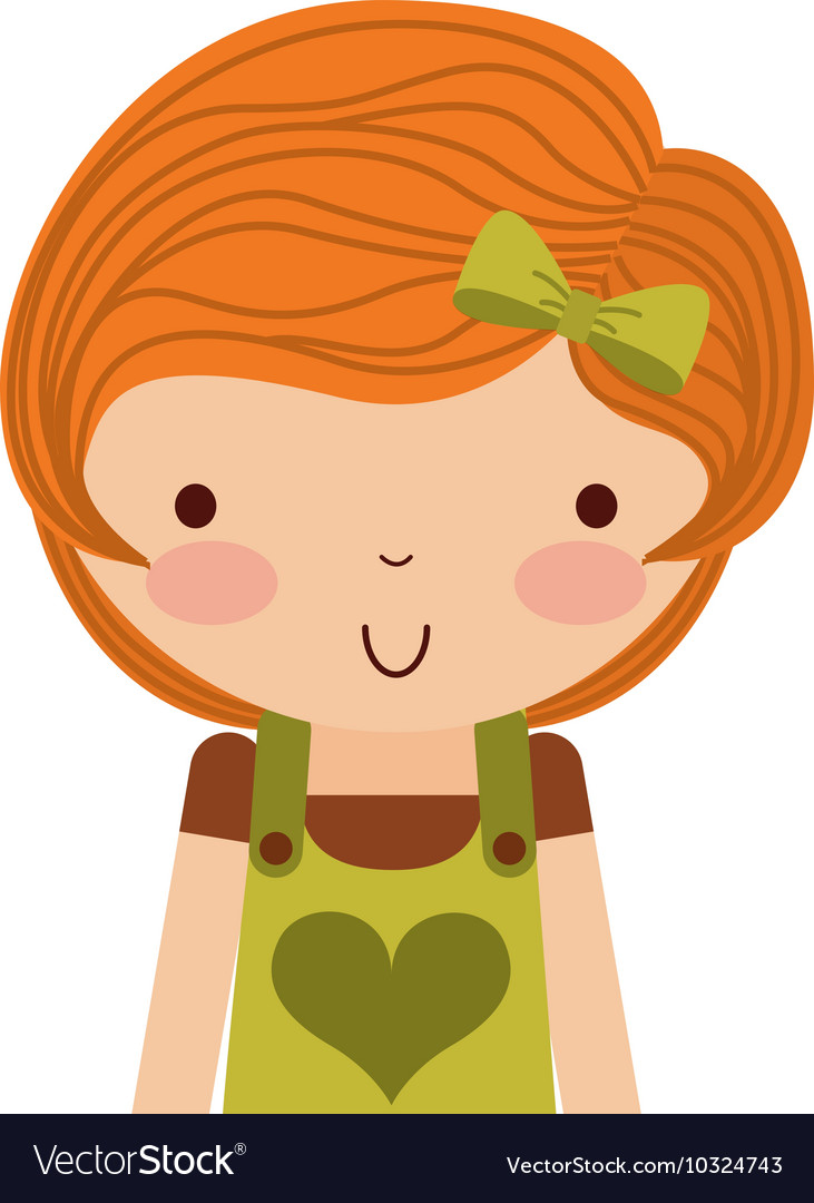 Little cute girl isolated icon