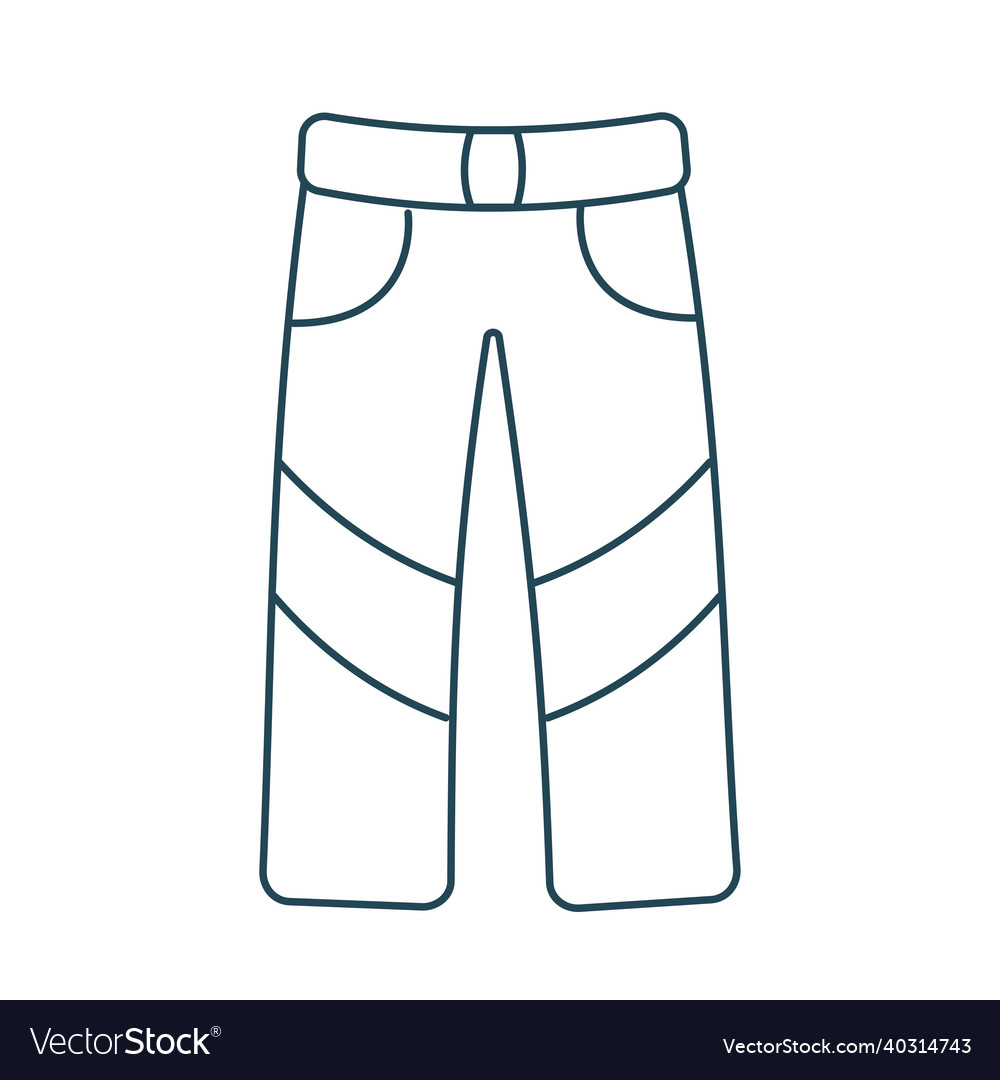 Outline snowboard or ski pants icon editable