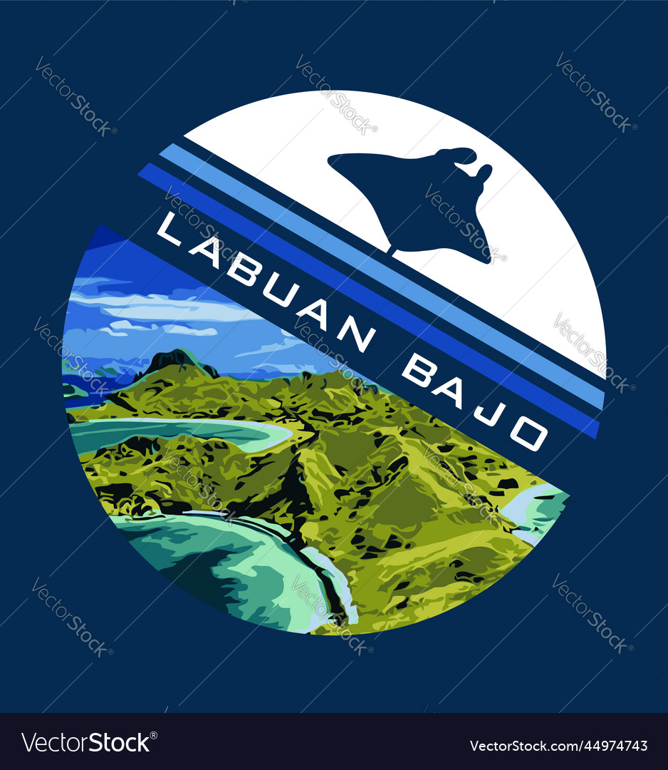 Padar island in labuan bajo Royalty Free Vector Image