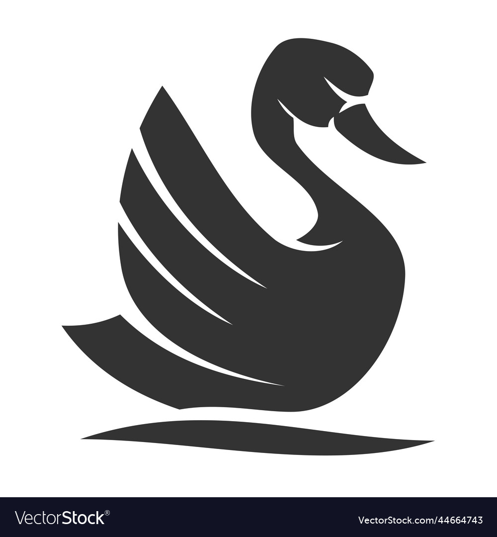 Swan logo animal icon brand identity Royalty Free Vector