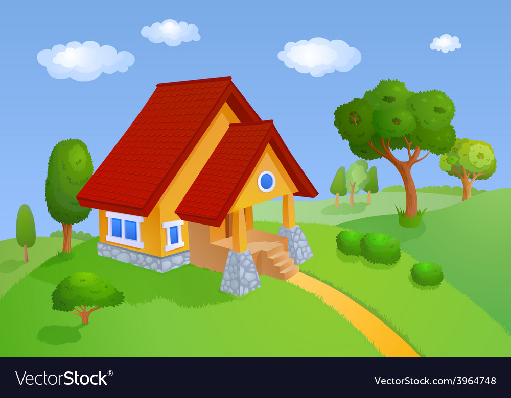 Cartoon landscape Royalty Free Vector Image - VectorStock