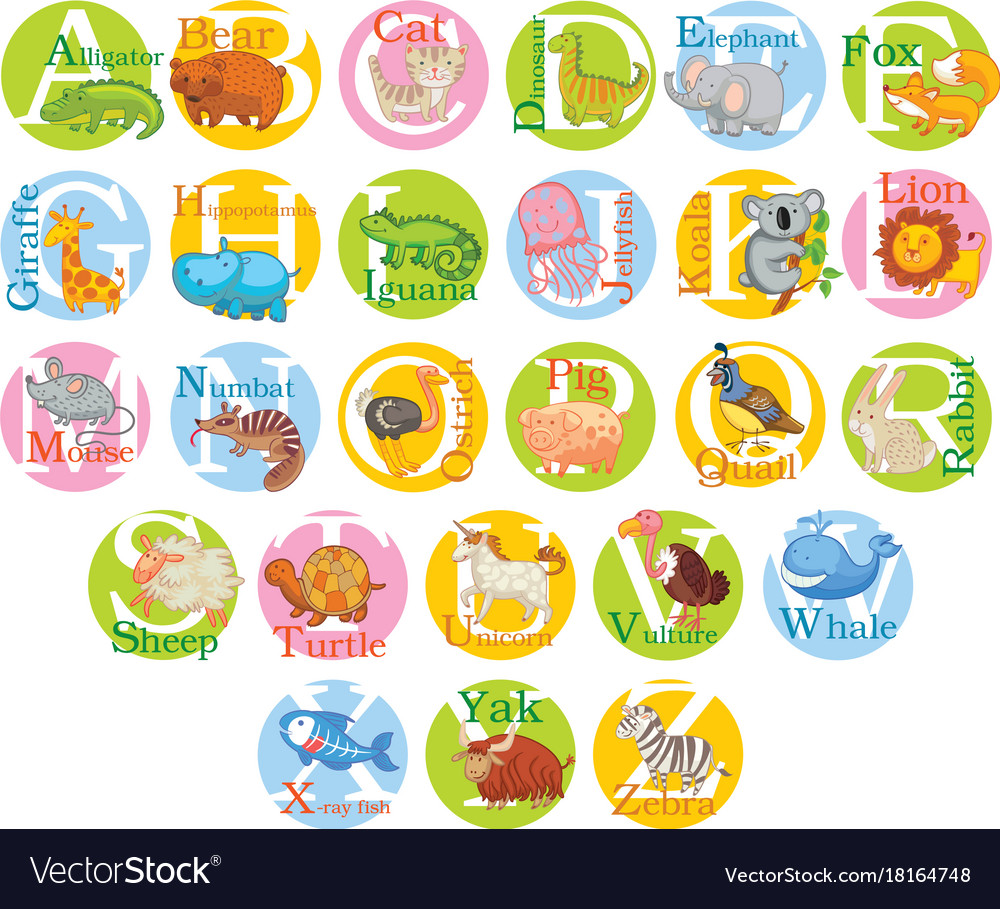 Cute animal alphabet set