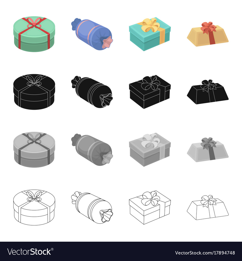 different-types-of-gift-wrapping-ribbon-bow-and-vector-image