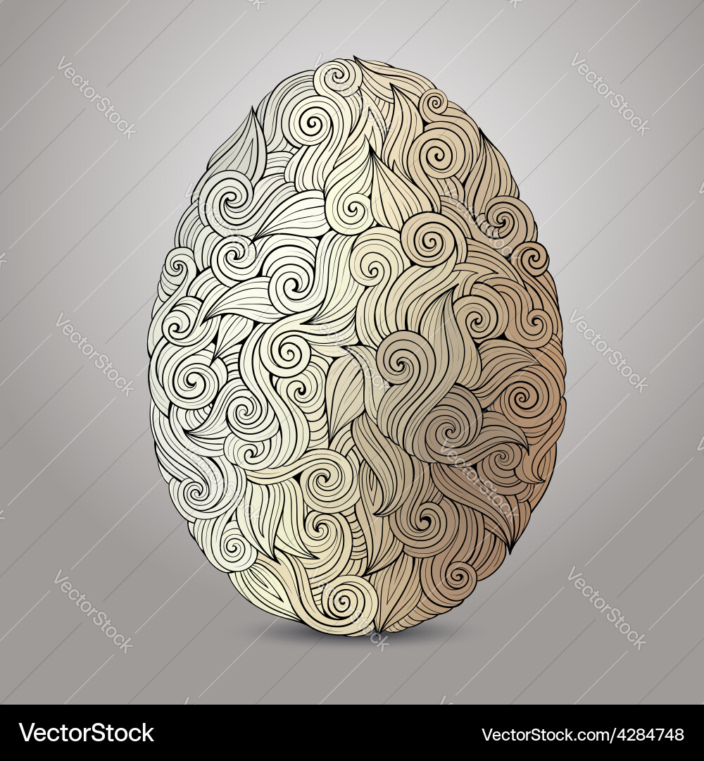 Doodles ornament easter egg background Royalty Free Vector