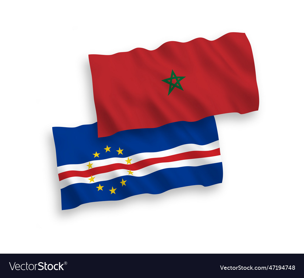 Flags of republic cabo verde and morocco