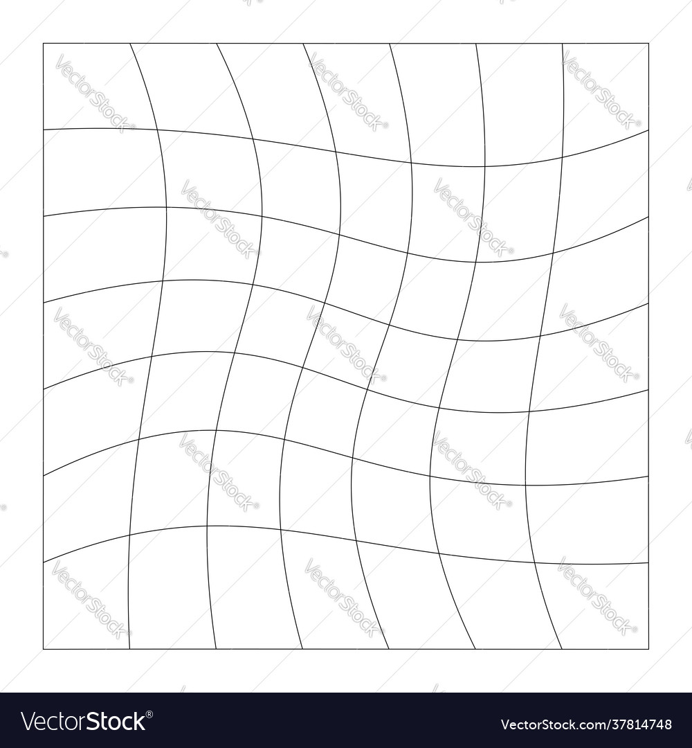 Grid mesh lattice grating with distort deform vector image Grid mesh lattice grating with distort deform