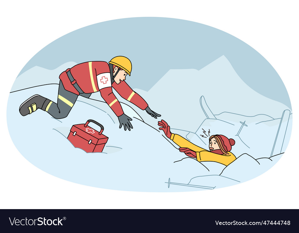 Lifesaver help person from avalanche