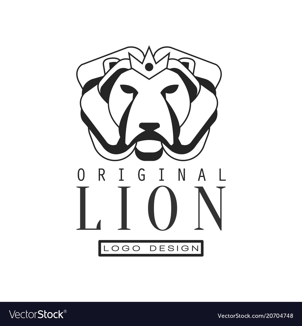 Lion original logo design emblem for poster Vector Image