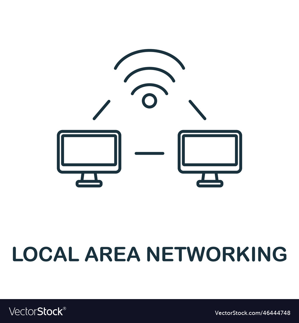 Local area networking line icon element sign from Vector Image