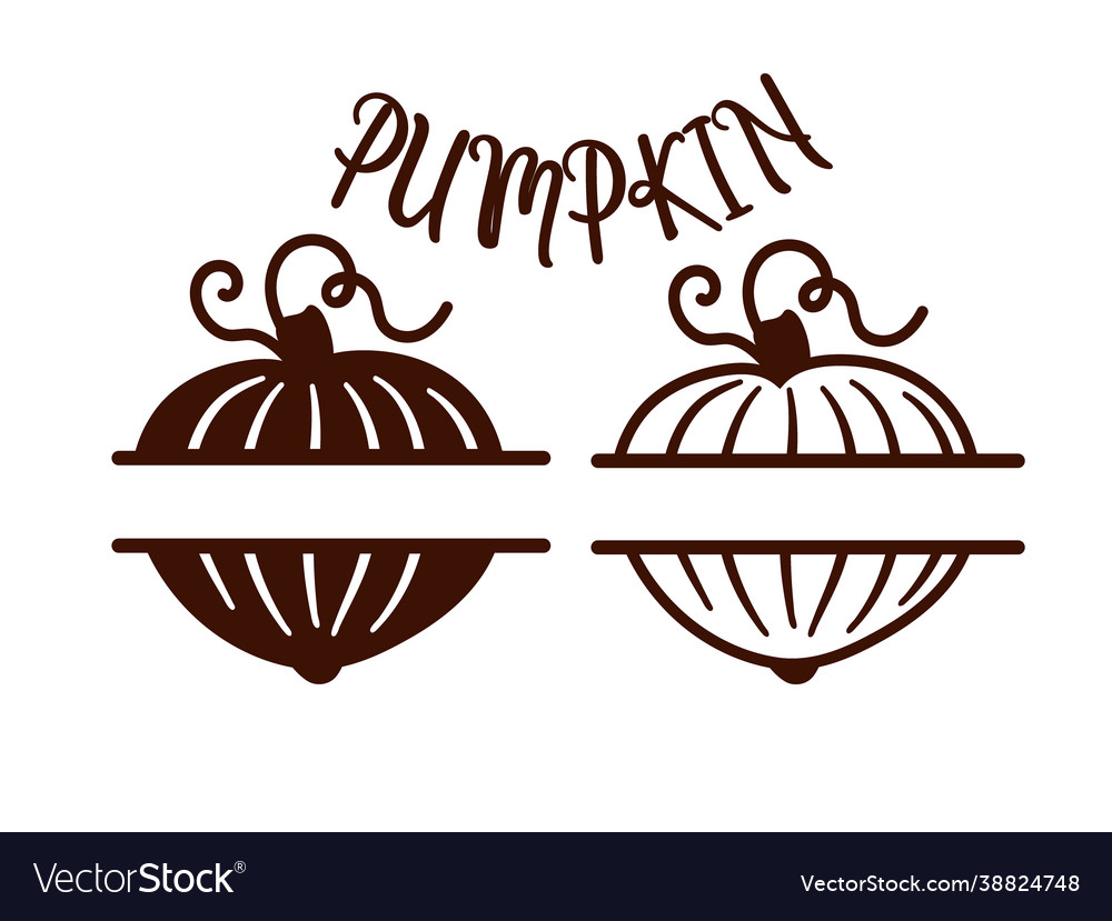 Pumpkins with horizontal empty frame for your text vector image Pumpkins with horizontal empty frame for your text