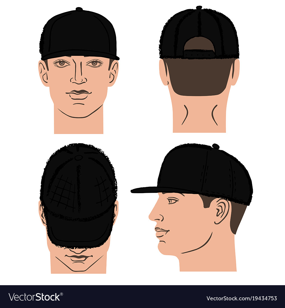 Baseball tennis rap cap and man head